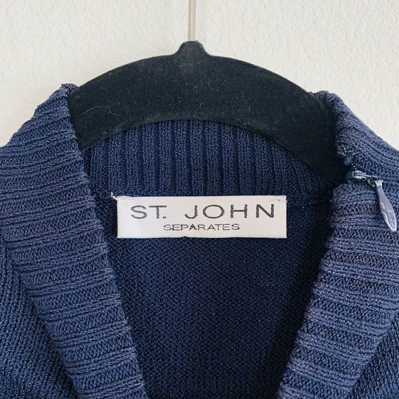 St. John Collection Knit Mock Neck Sailor Sweater - Picture 3 of 4